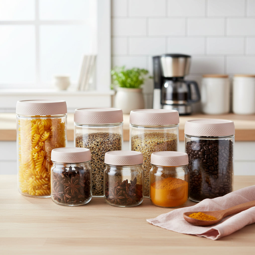 Airtight Stackable Glass Storage Jars