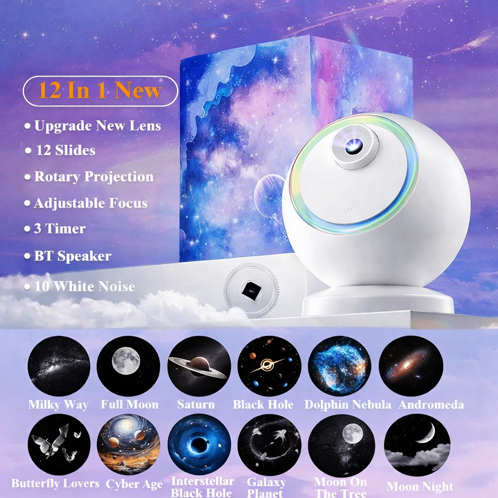 Bluetooth Rotating Galaxy Star Projector