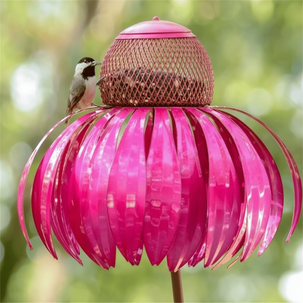 Metal Sunflower Hanging Bird Feeder