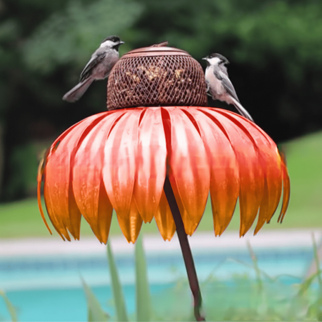 Metal Sunflower Hanging Bird Feeder