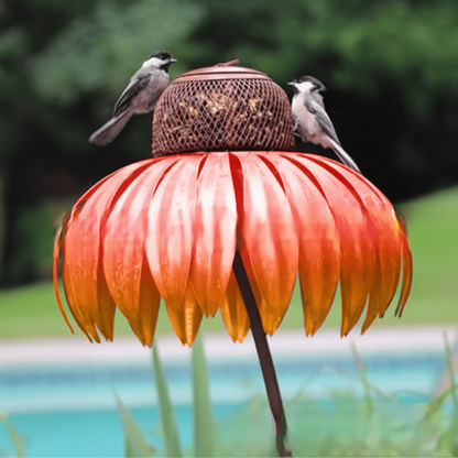 Metal Sunflower Hanging Bird Feeder