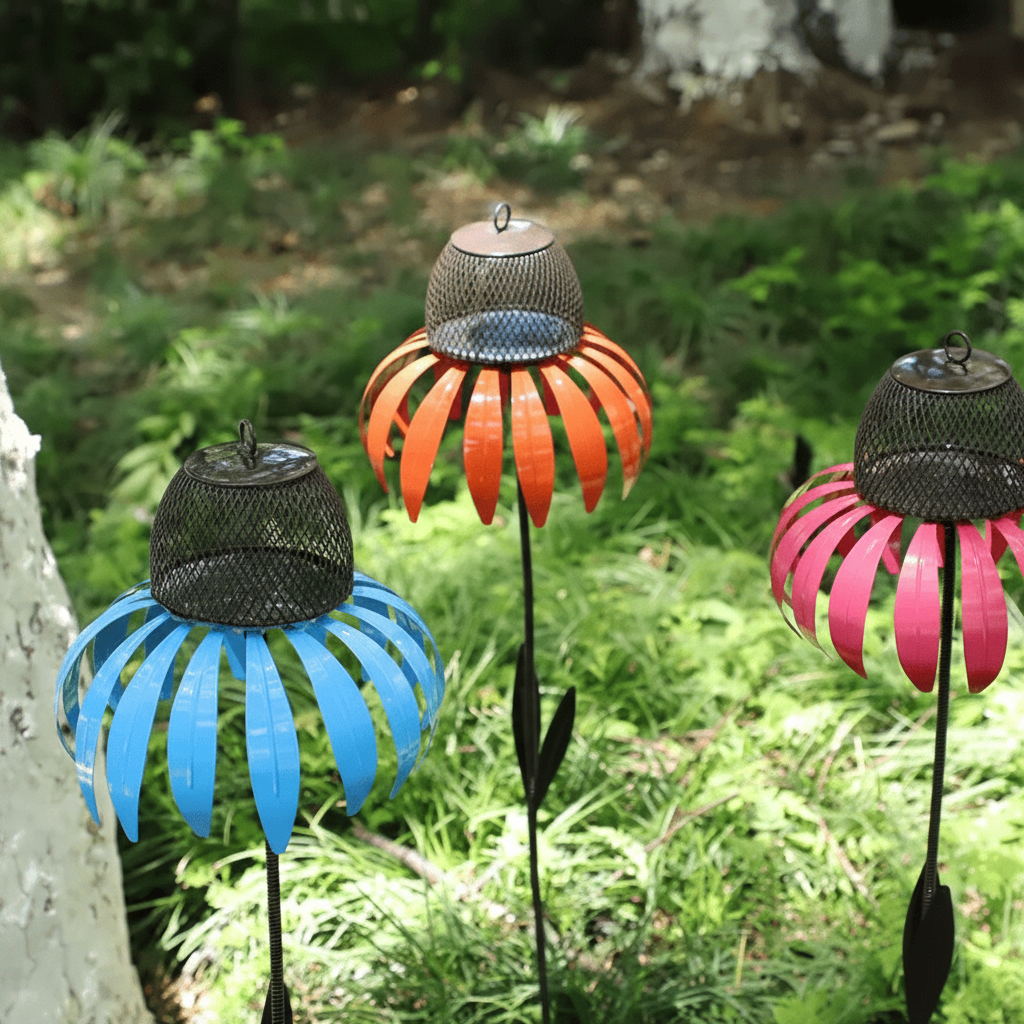 Metal Sunflower Hanging Bird Feeder
