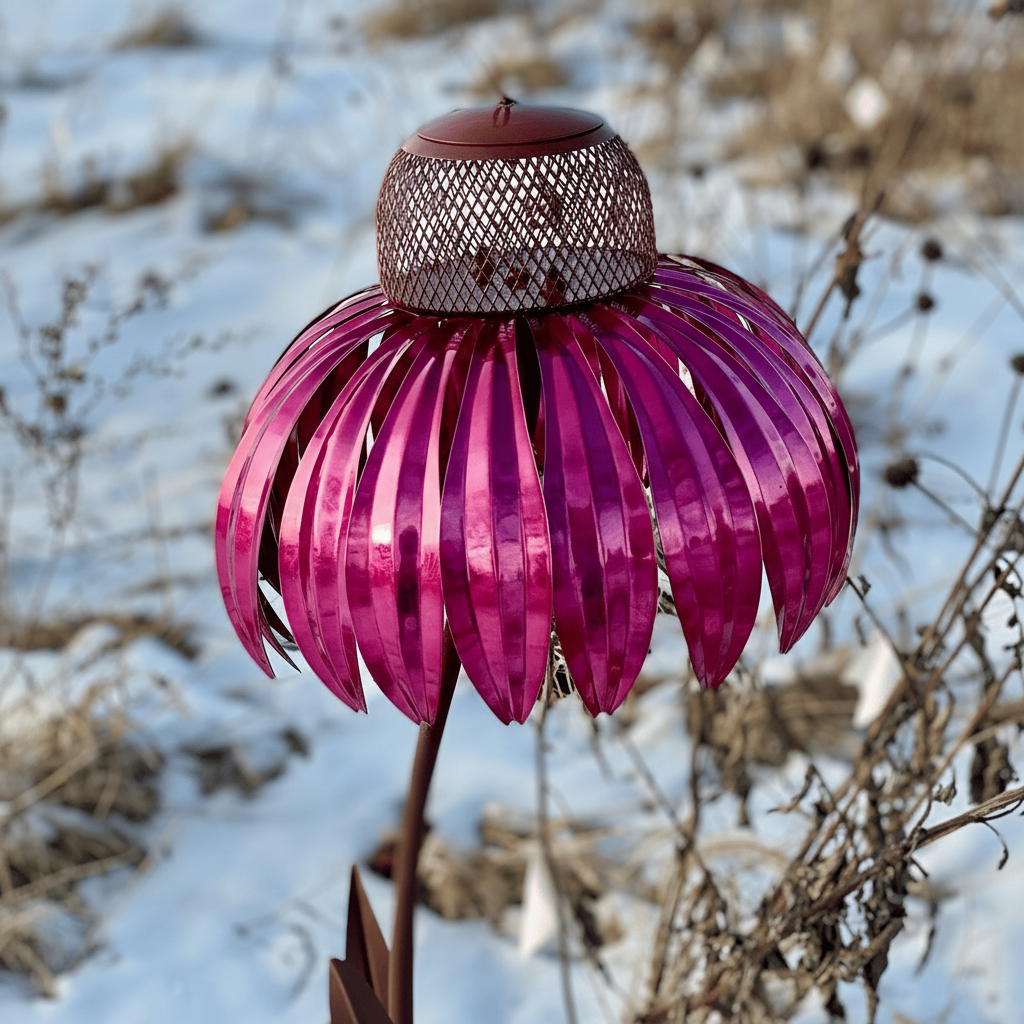 Metal Sunflower Hanging Bird Feeder