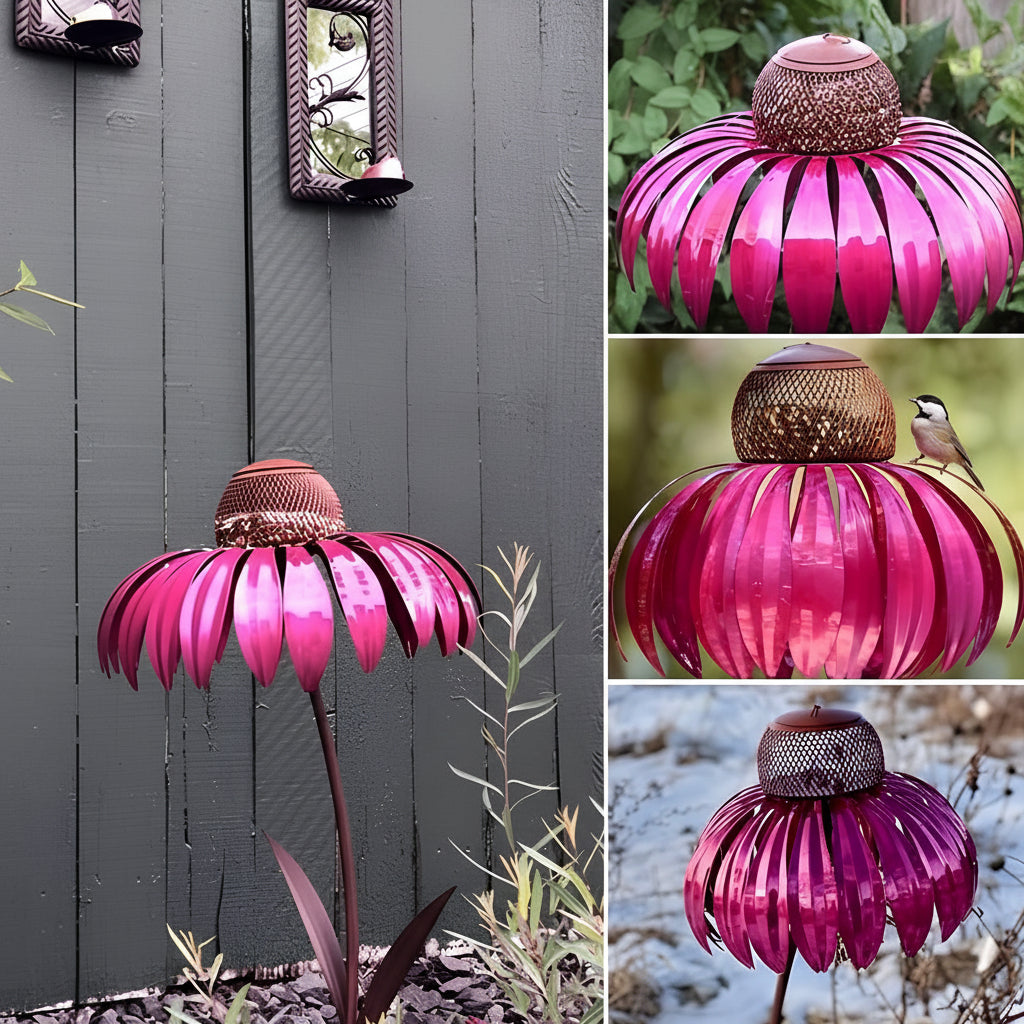 Metal Sunflower Hanging Bird Feeder