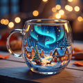 Festive Winter Motif Glass Mug