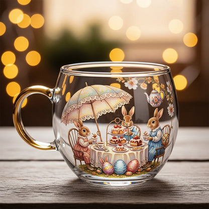 Festive Winter Motif Glass Mug