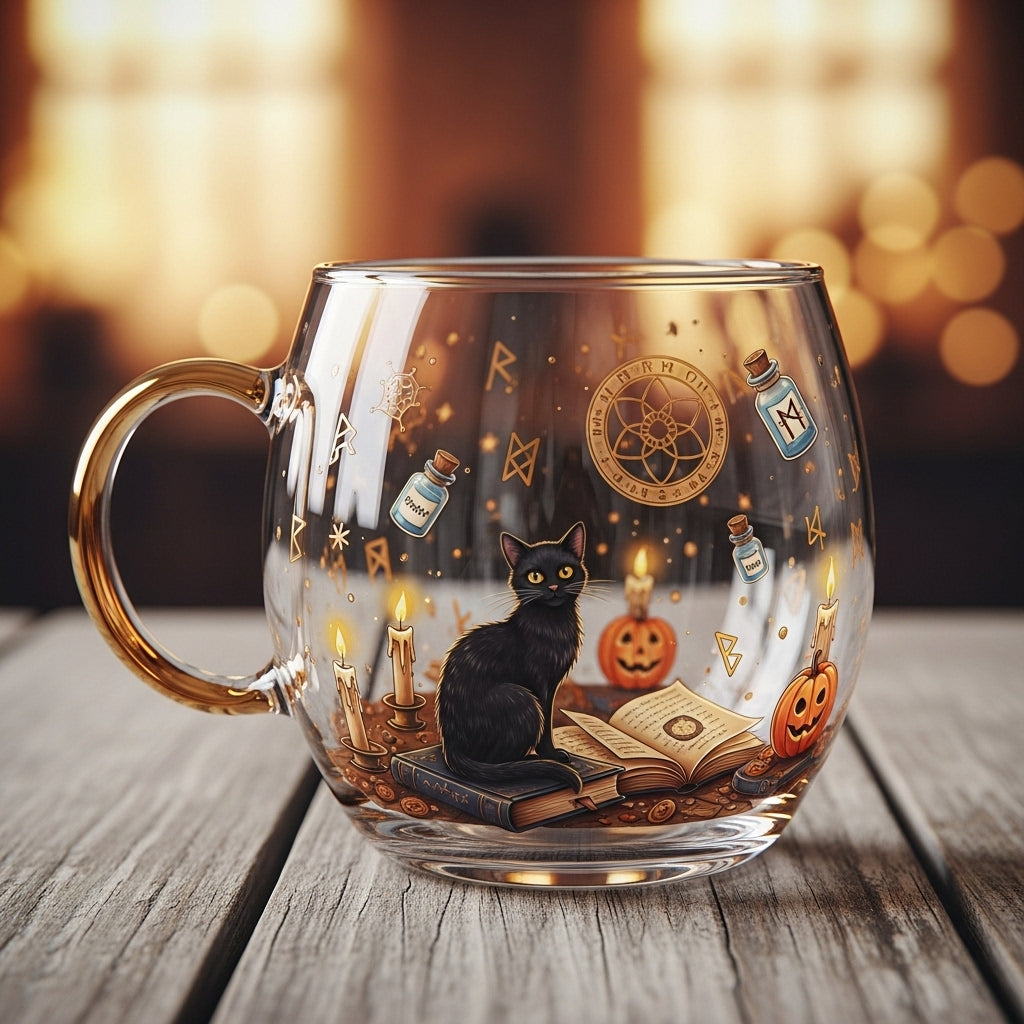 Festive Winter Motif Glass Mug