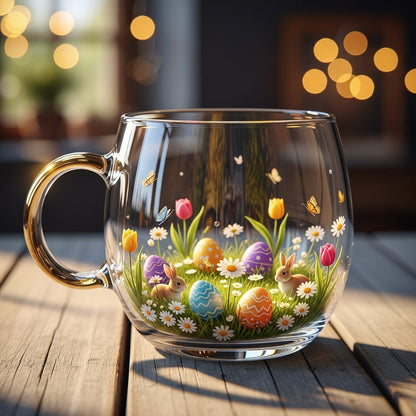 Festive Winter Motif Glass Mug