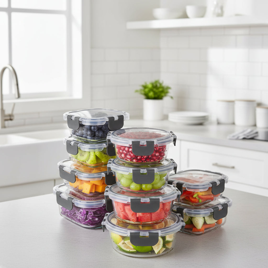 Borosilicate Glass Meal Prep Container Set