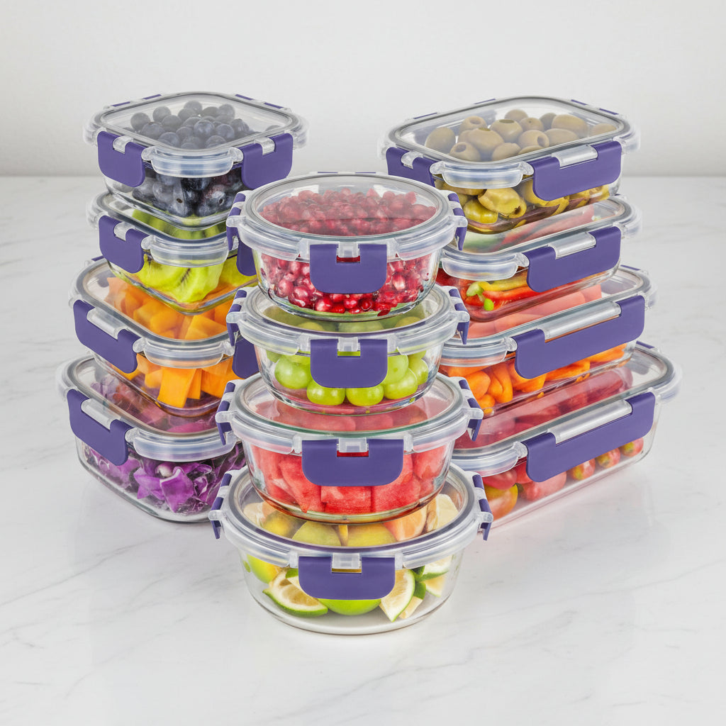 Borosilicate Glass Meal Prep Container Set