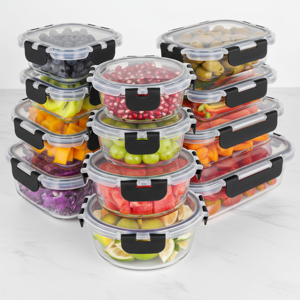 Borosilicate Glass Meal Prep Container Set