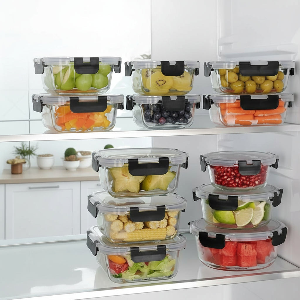 Borosilicate Glass Meal Prep Container Set