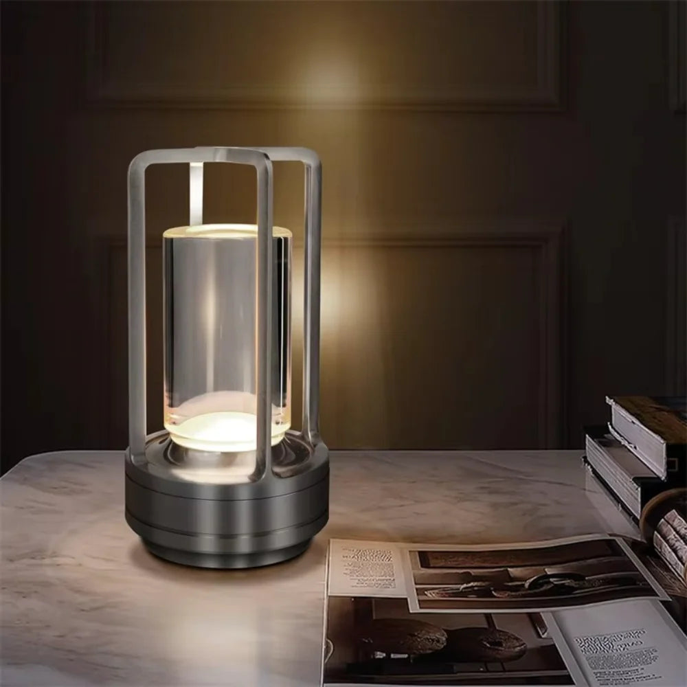 Modern Metal Cylinder LED Table Lamp