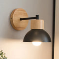 Wood & Metal Bedside Wall Lamp