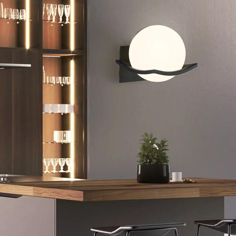Makar European Glass Globe Sconce