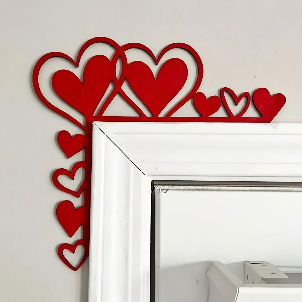 Acrylic Heart Frame Mirror Wall Sticker