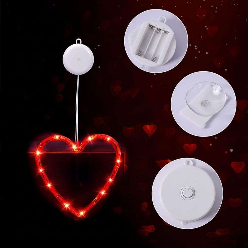 Heart Suction Cup LED Window Lights