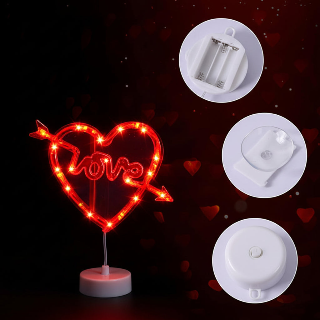 Heart Suction Cup LED Window Lights