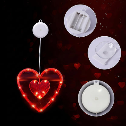 Heart Suction Cup LED Window Lights