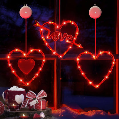 Heart Suction Cup LED Window Lights