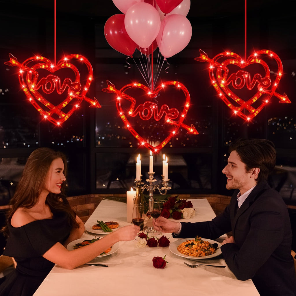 Heart Suction Cup LED Window Lights