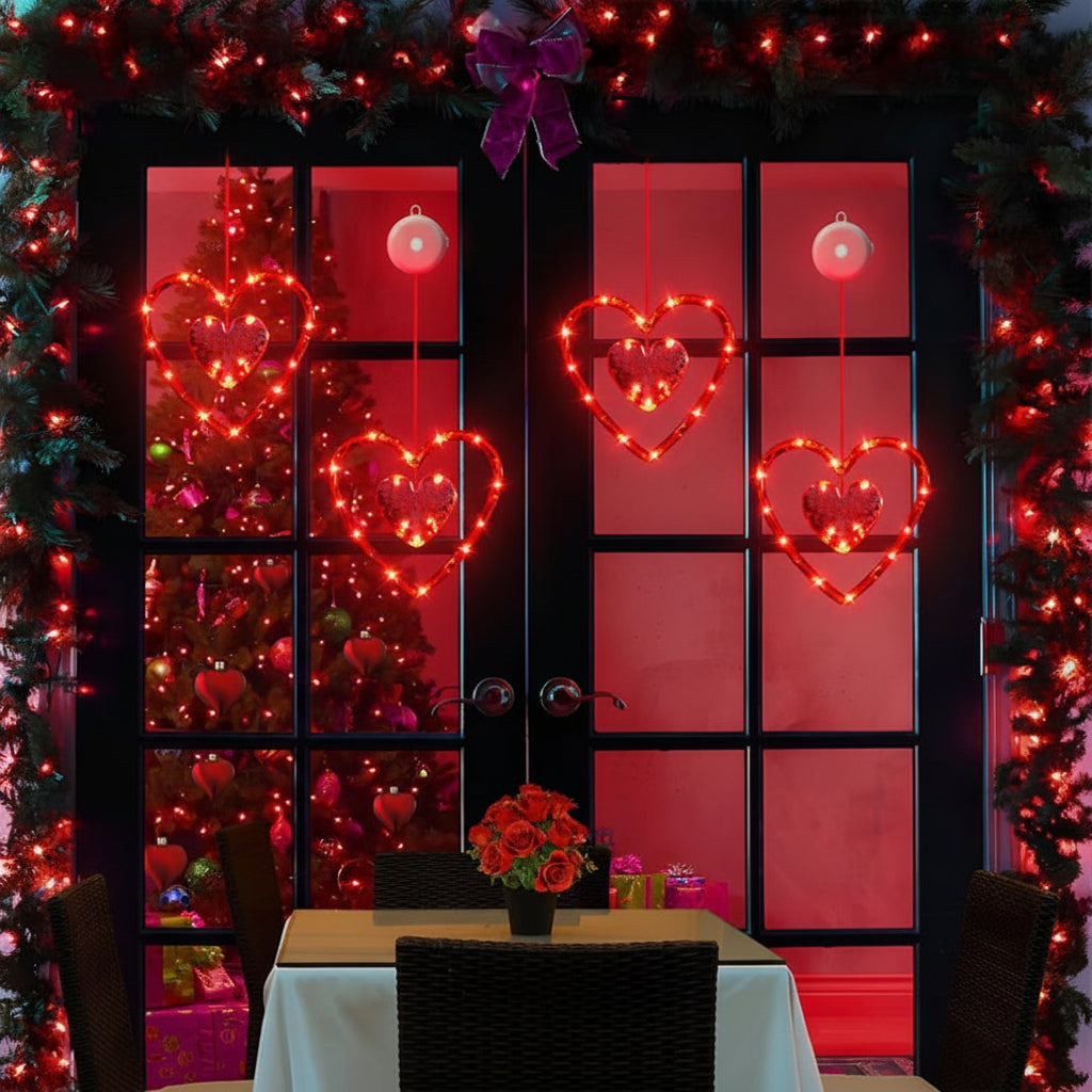 Heart Suction Cup LED Window Lights