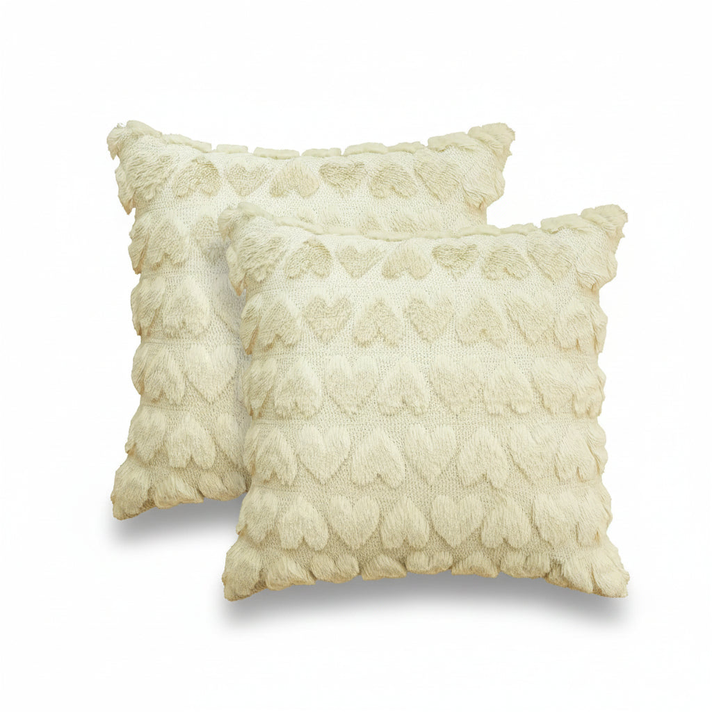 Pink Heart Pattern Cushion Covers