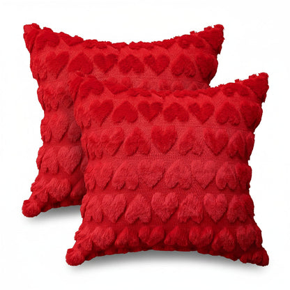 Pink Heart Pattern Cushion Covers