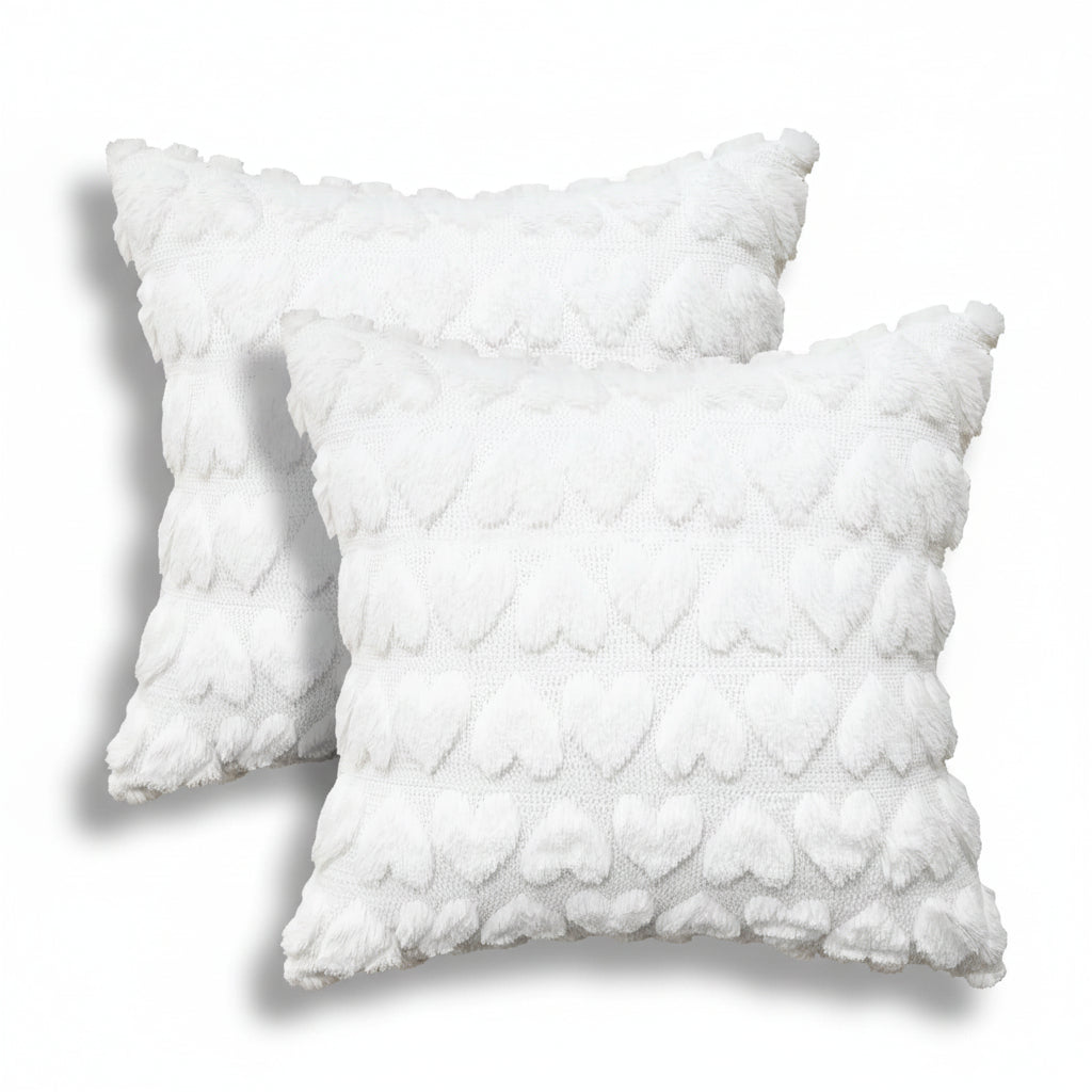 Pink Heart Pattern Cushion Covers