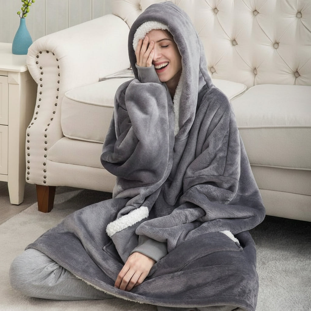 Hooded Thick Wearable Cozy Blanket