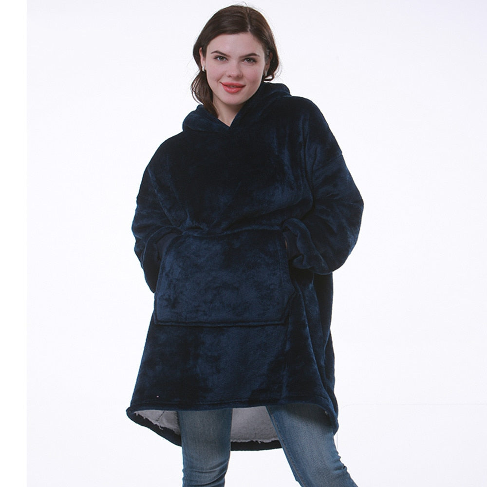 Hooded Thick Wearable Cozy Blanket