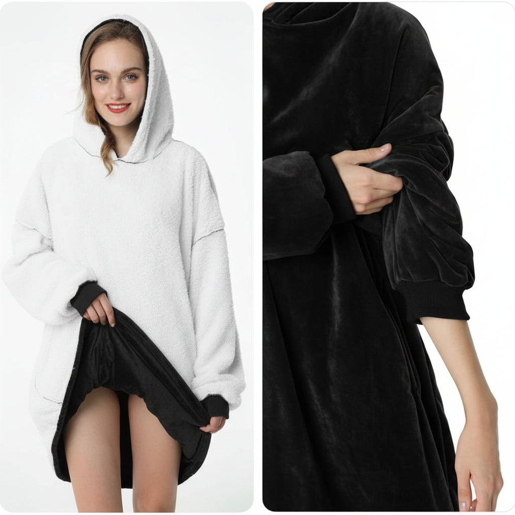 Hooded Thick Wearable Cozy Blanket
