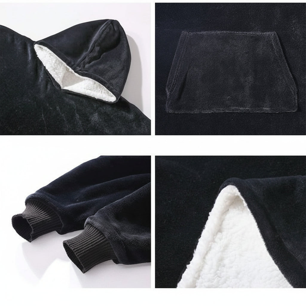 Hooded Thick Wearable Cozy Blanket