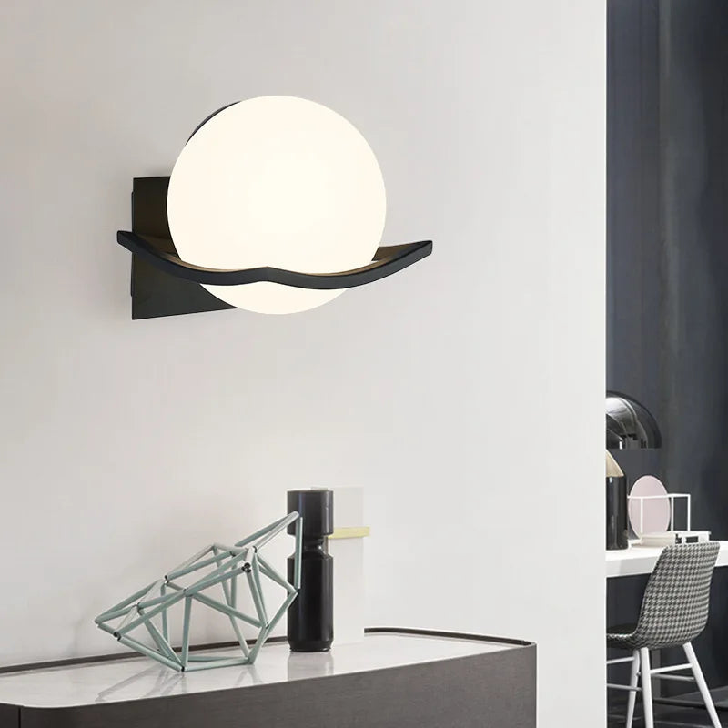 Makar European Glass Globe Sconce
