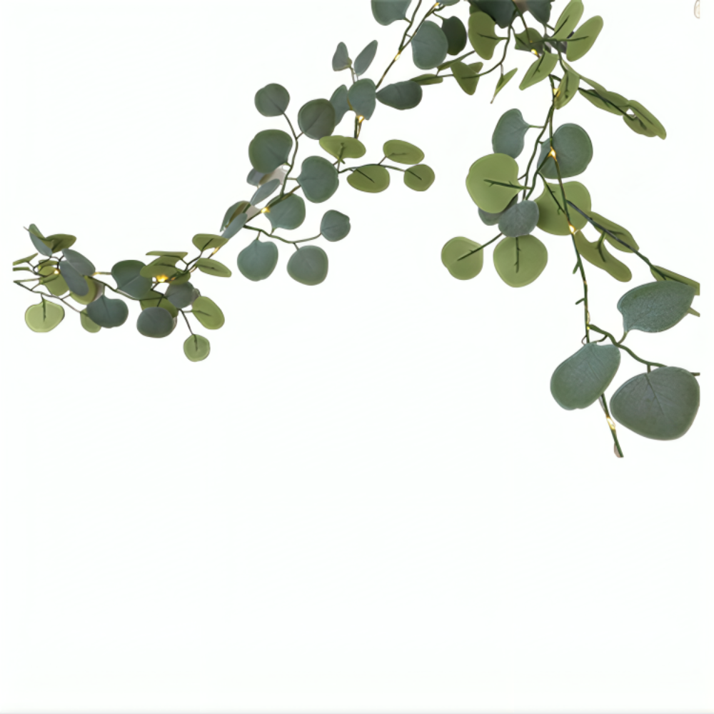 Eucalyptus Rattan LED Mantel Garland