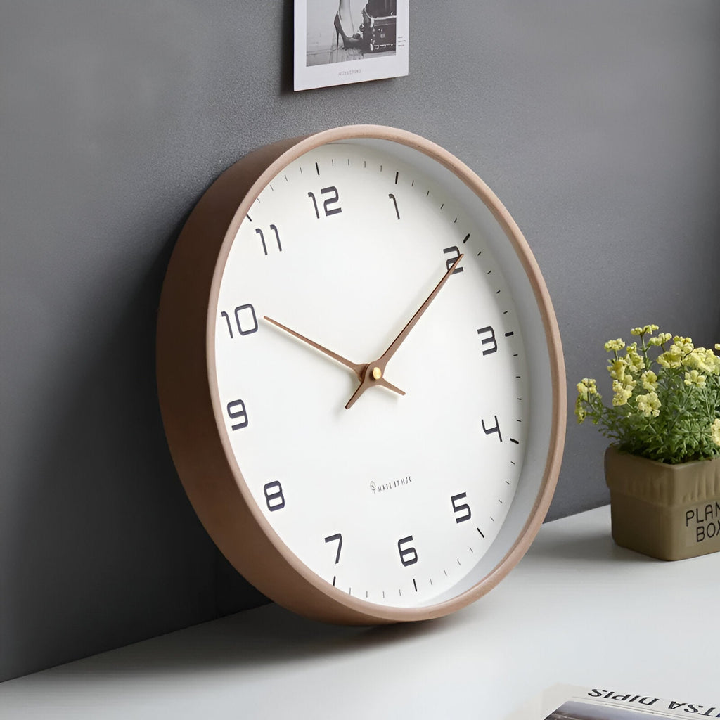 Nordic Wood Frame Wall Clock