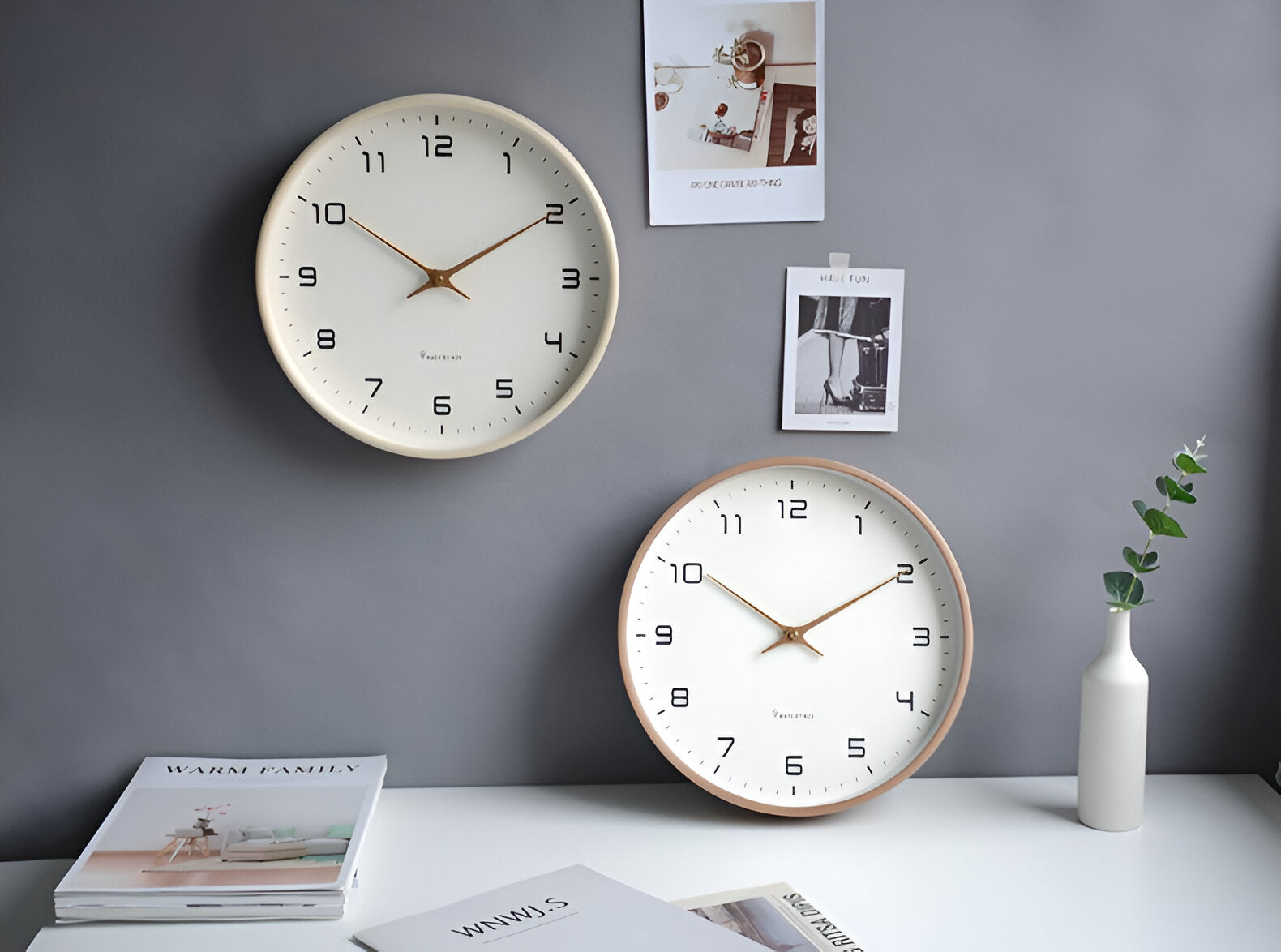 Nordic Wood Frame Wall Clock