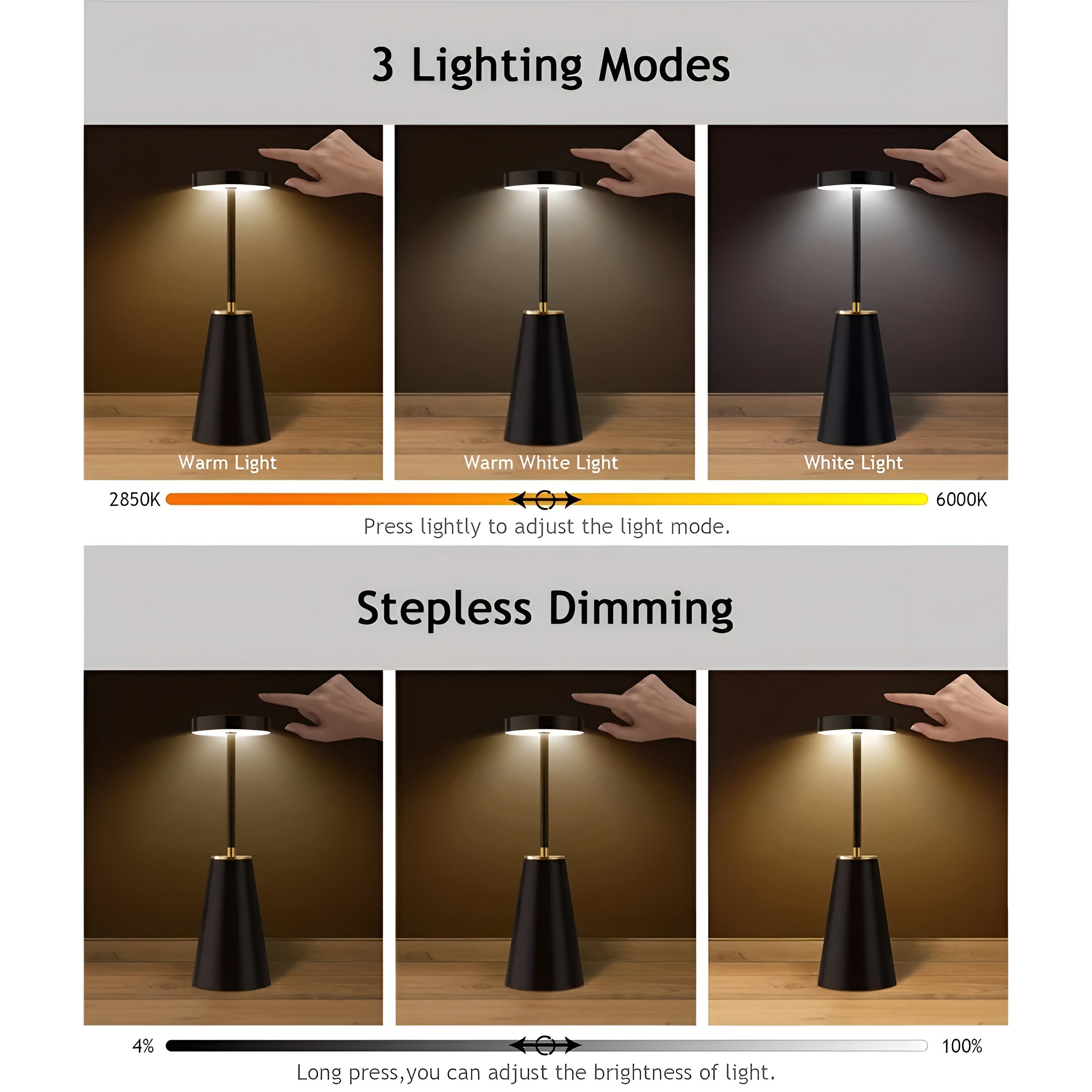 Sleek Wireless Rechargeable Table Lamp