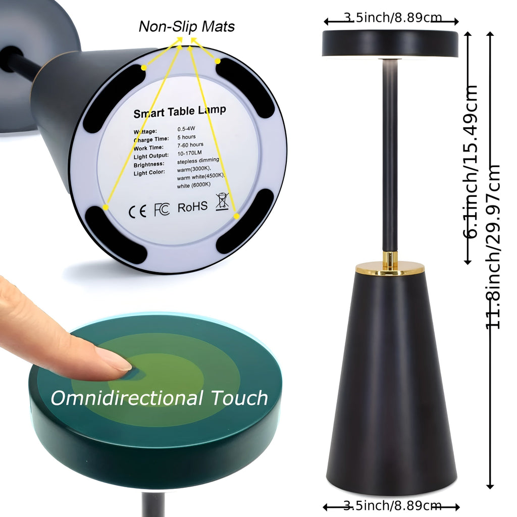 Sleek Wireless Rechargeable Table Lamp