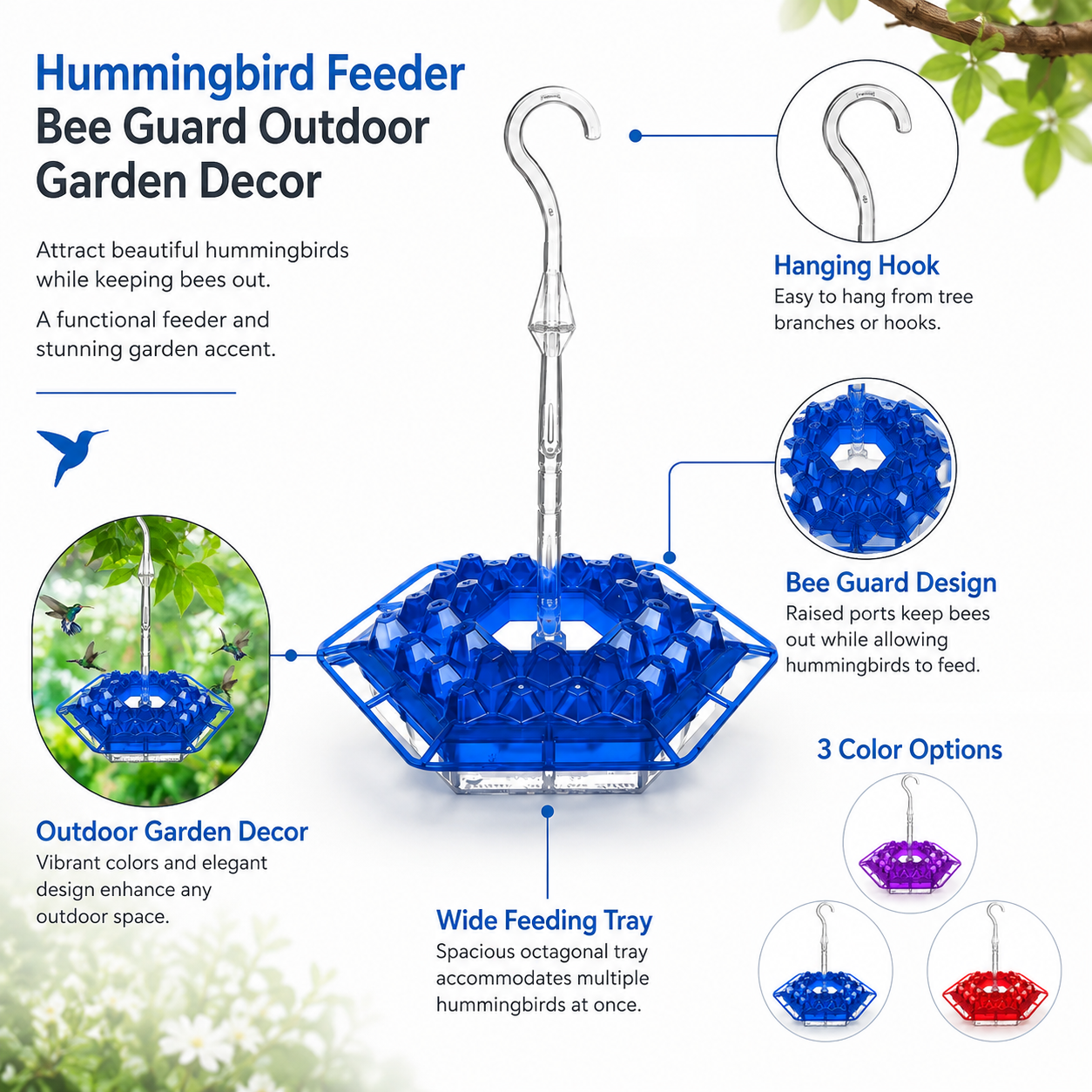 Bee Guard Hummingbird Garden Feeder