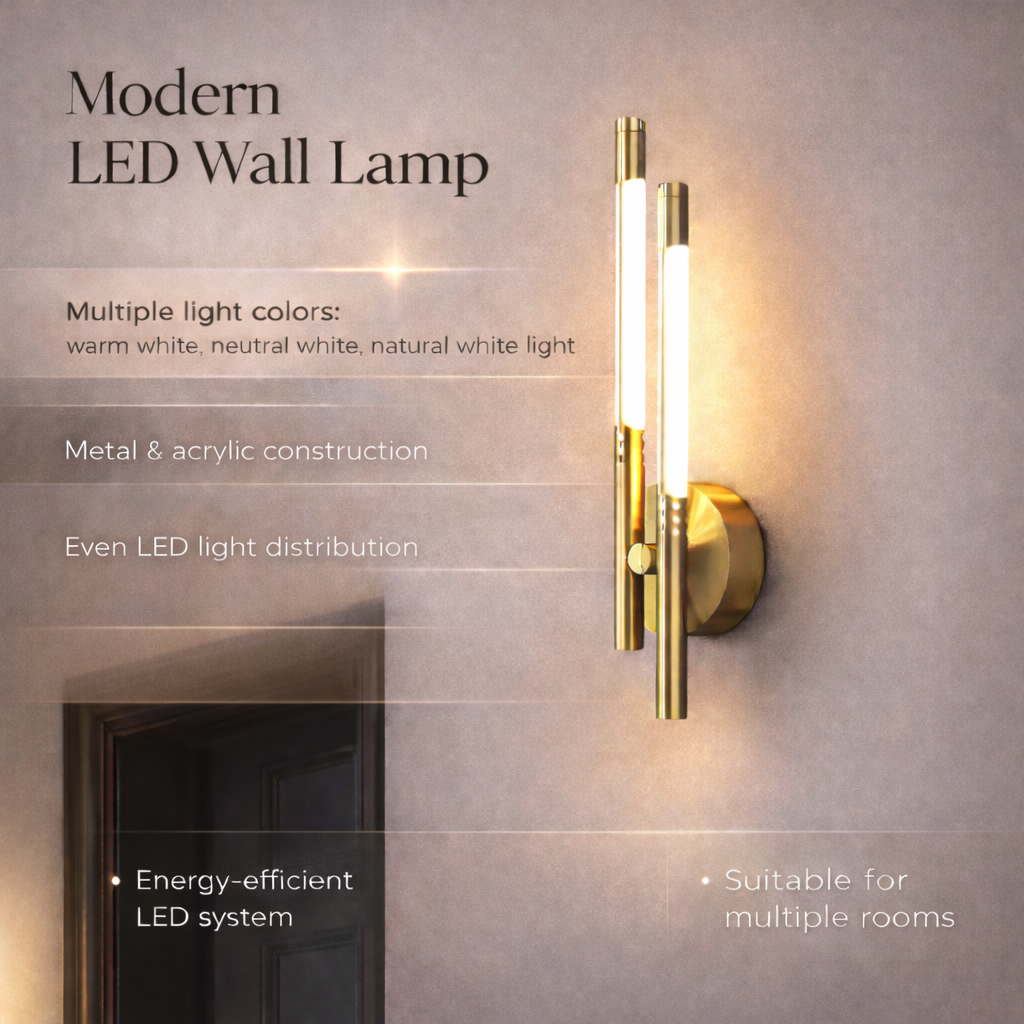 Metal & Acrylic Modern LED Sconce