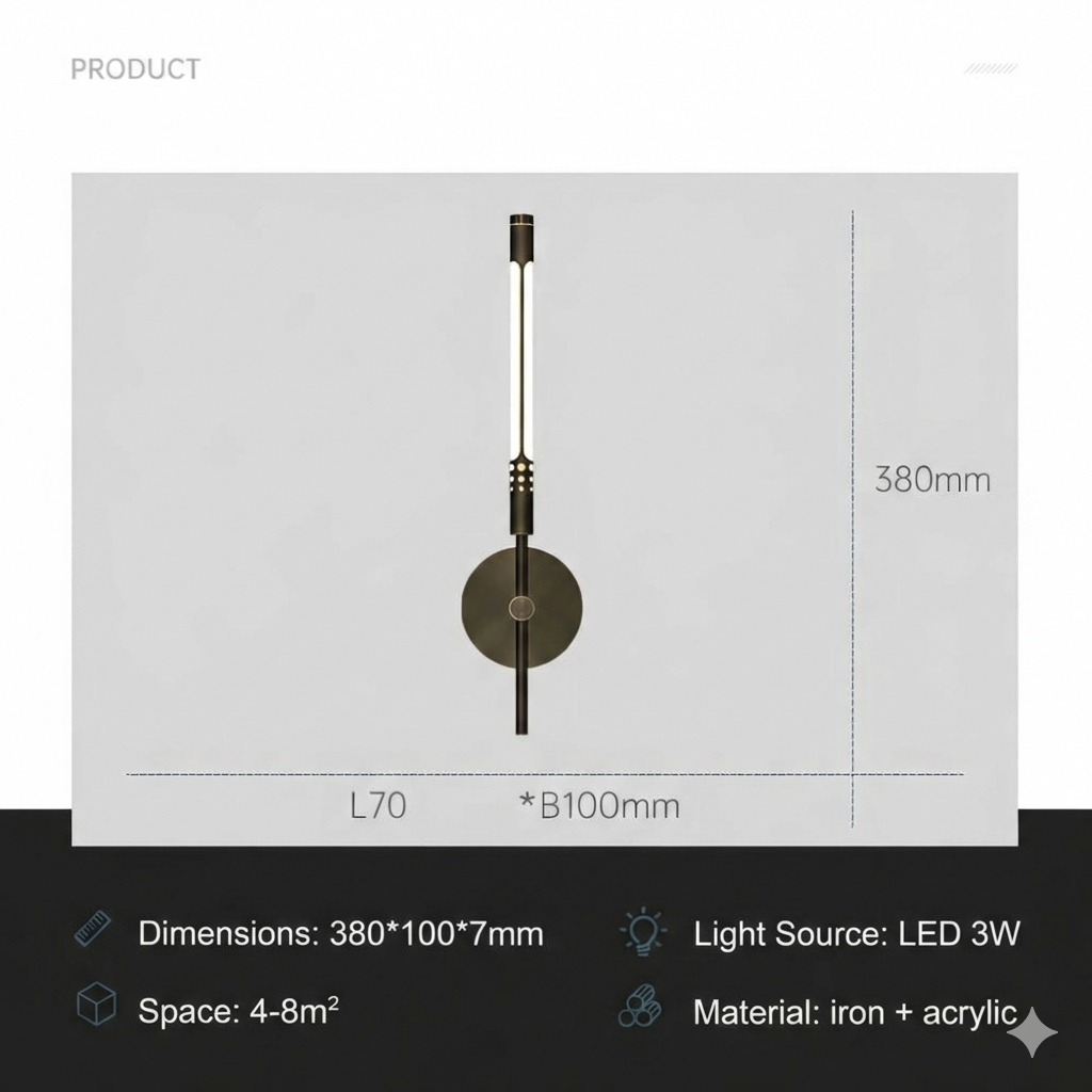 Metal & Acrylic Modern LED Sconce
