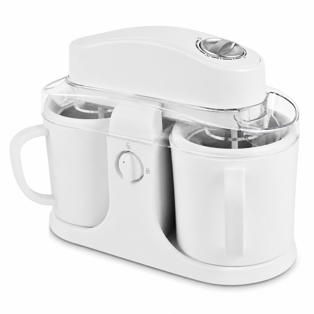 Dual Bowl Frozen Dessert Ice Cream Maker