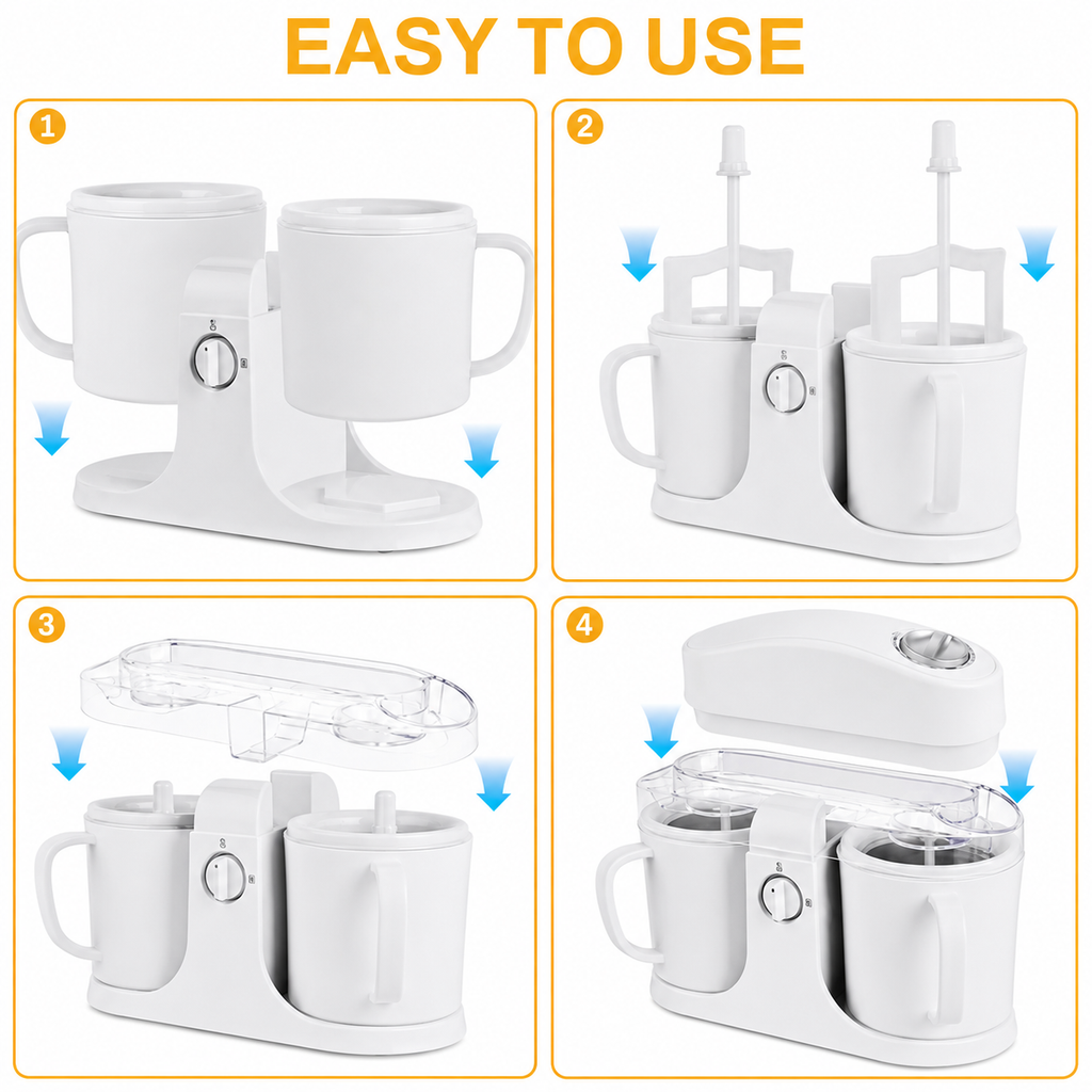 Dual Bowl Frozen Dessert Ice Cream Maker