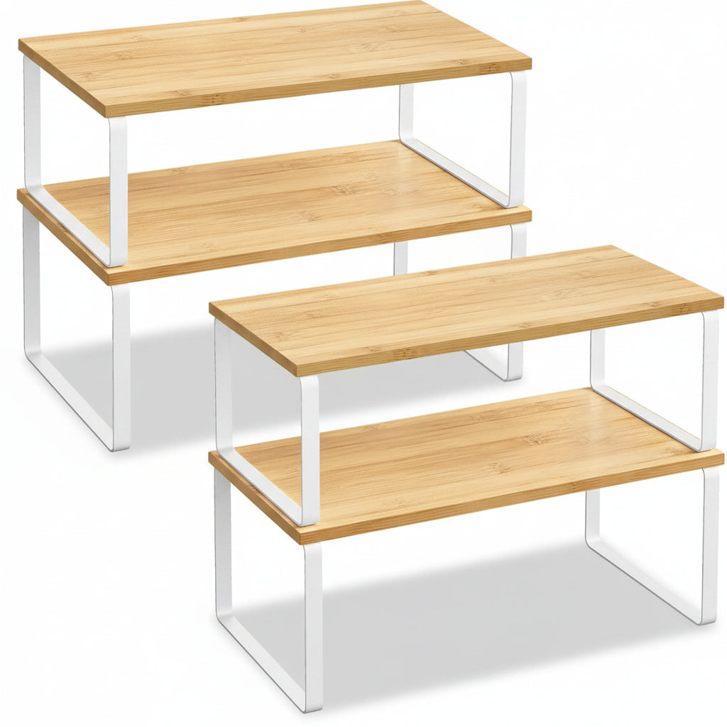 Stackable Metal Cabinet Shelf Organiser