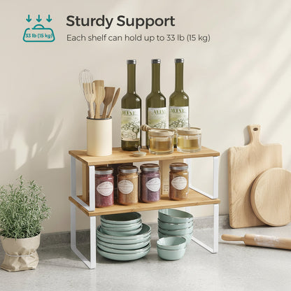 Stackable Metal Cabinet Shelf Organiser