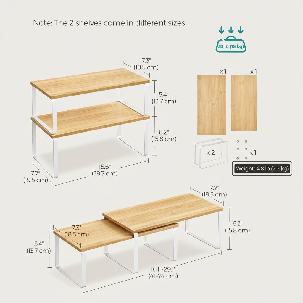 Stackable Metal Cabinet Shelf Organiser