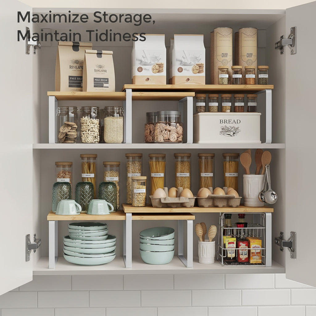 Stackable Metal Cabinet Shelf Organiser