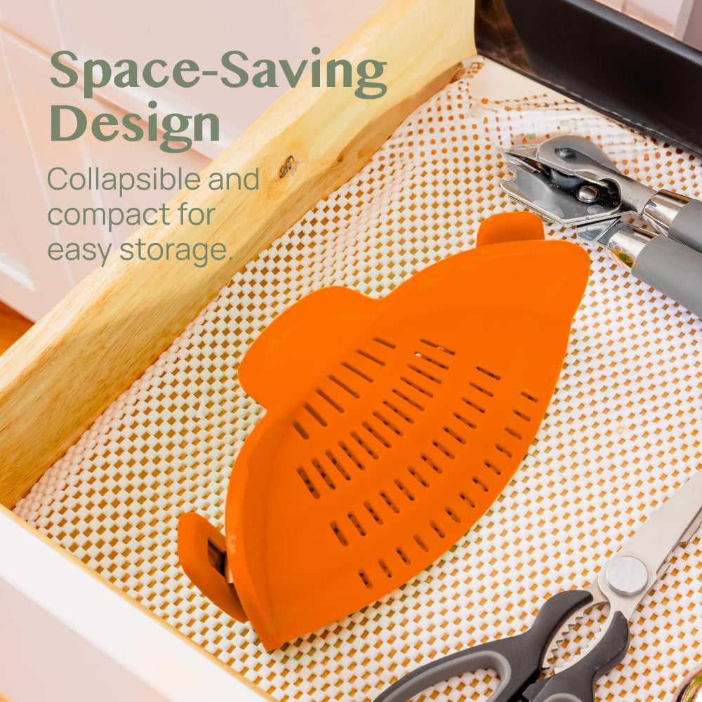 Clip On Silicone Pot Pasta Strainer