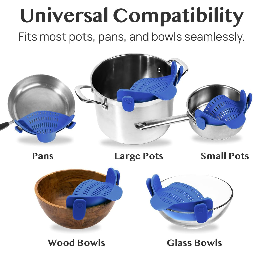 Clip On Silicone Pot Pasta Strainer